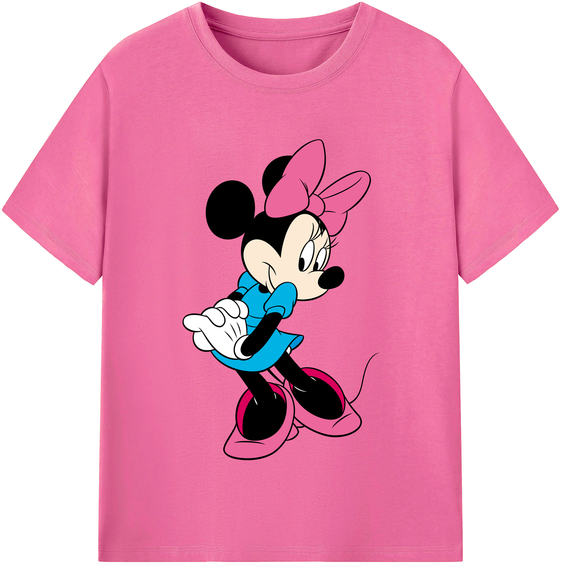 （画像用） ミッキーマウス Mickey Mouse レディースカジュアルプリントTシャツ（綿100％）